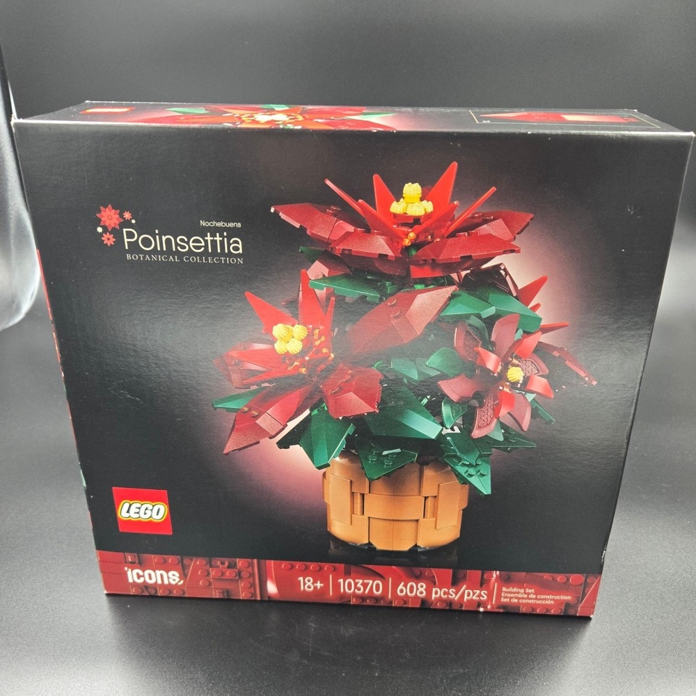 LEGO Icons Poinsettia 10370 Botanical Collection Adult Building Set 608 Pcs NEW